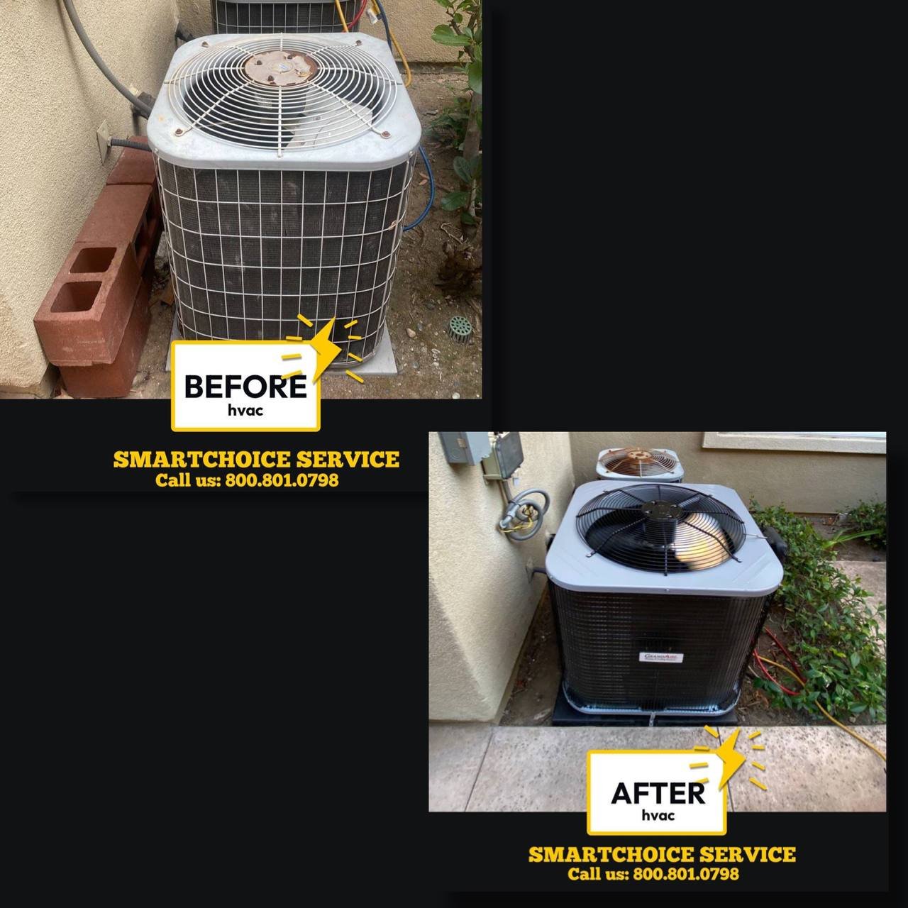 before and after HVAC replacement