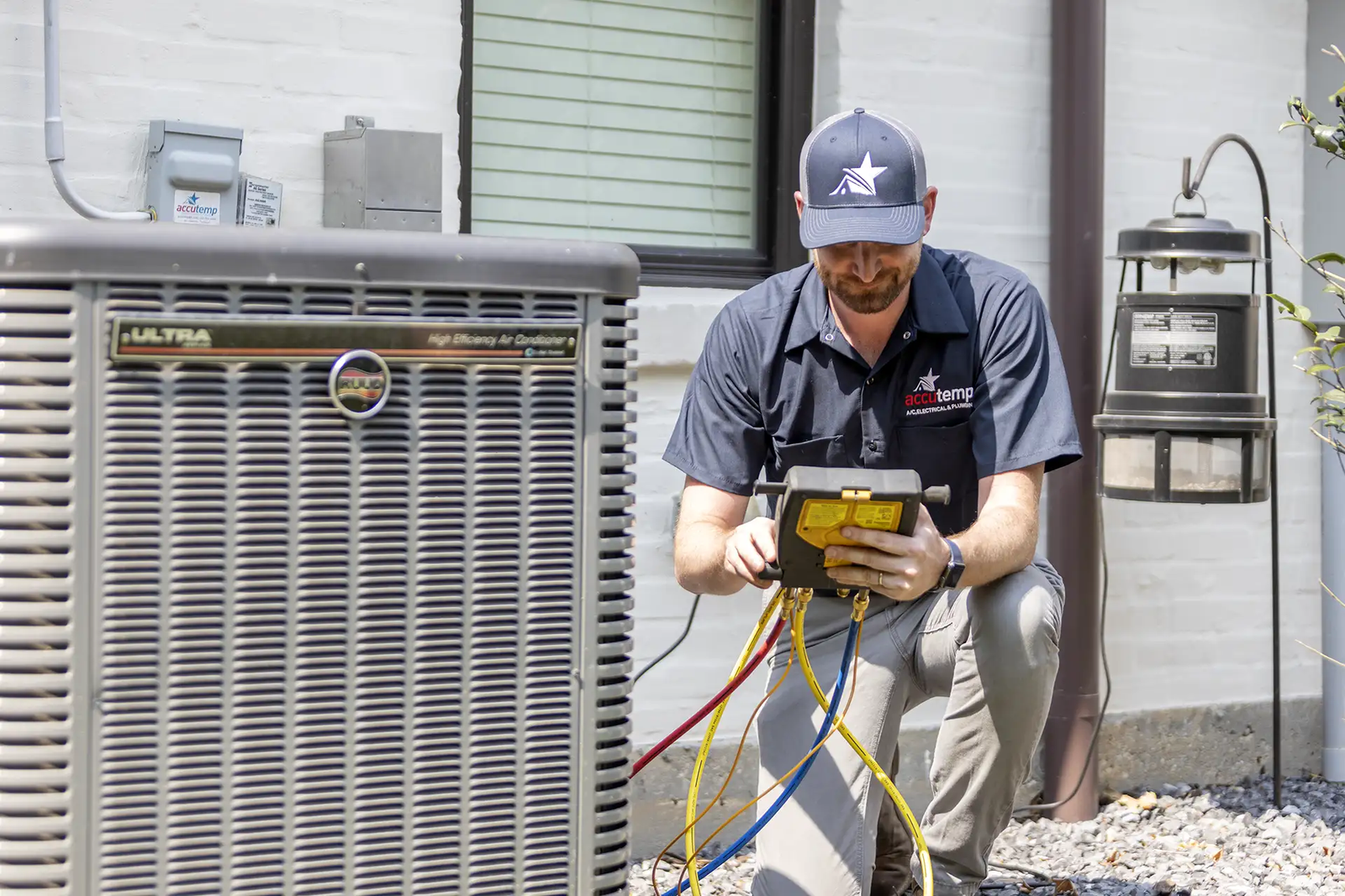 Technician preparing furnace for fall in Los Angeles home
